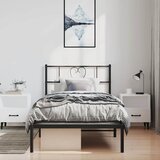  Metalni okvir za krevet s uzglavljem crni 100x190 cm | shoptok.hr