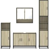  4-dijelni set kupaonskog namještaja boja hrasta sonome drveni | shoptok.hr