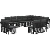  Set vanjskih sofa Crna i tamno siva Poliester - Crna i tamno siva bez stola | shoptok.hr