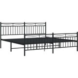 Metalni okvir kreveta uzglavlje i podnožje crni 183x213 cm | shoptok.hr