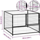 vidaXL kavez za pse crni 100 x 100 x 70 cm čelični | shoptok.hr
