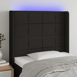  LED uzglavlje crno 93 x 16 x 118/128 cm od tkanine | shoptok.hr