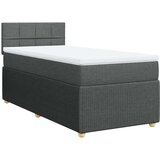 vidaXL Box spring postelja z vzmetnico temno siva 90x190 cm blago | Shoptok.si