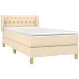  Krevet s oprugama i madracem krem 100 x 200 cm od tkanine | shoptok.hr