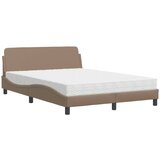 The Living Store Postelja z vzmetnico kapučino 140x200 cm umetno usnje - Postelja, (21607466) | Shoptok.si