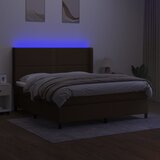  box spring s madracem LED tamnosmeđi 180x200 cm tkanina | shoptok.hr