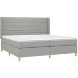  Krevet box spring s madracem LED svjetlosivi 200x200 cm tkanina | shoptok.hr