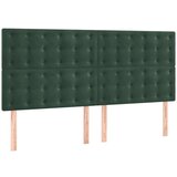  The Living Store Posteljno vzglavje 4 kosa temno zelen 100x5x78/88 cm žamet - Vzglavje, (21488109) | Shoptok.si