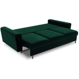Cosmopolitan Design Zelena žametna raztegljiva sedežna garnitura s prostorom za shranjevanje 235 cm Kyoto – | Shoptok.si