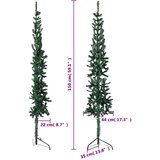  Tanka umjetna polovica božićnog drvca sa stalkom zelena 150 cm | shoptok.hr