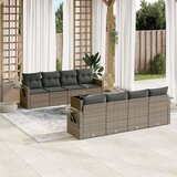  9-dijelni set vrtnih sofa od poliratana s jastucima sivi | shoptok.hr