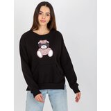 Fashion Hunters Women's sweatshirt with teddy bear - black | shoptok.hr