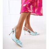 Gemre Green high heels with bows Palira | Shoptok.si