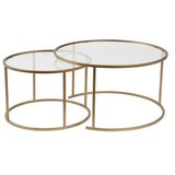 Hanah home Aurum - 80, 60 - Gold, Transparent GoldTransparent Coffee Table Set | ePonuda.com
