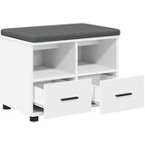  Klupa za hodnik s jastukom s ladicama Bijelo 60 x 38 x 46 cm | shoptok.hr
