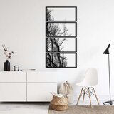 Wallxpert metalni zidni ukras 5391, gole grane drveta u 4 vertikalno složena panela, 50 x 100 cm, crni | Eponuda.com