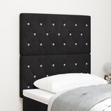 vidaXL LED uzglavlje crno 80 cm svila, uzglavlje kristalno dugmadi tuftirano crno 160 cm svila | shoptok.hr