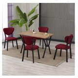 Hanah home Set Trpezarijski sto i 4 stolice Elma Burgundy Walnut | Eponuda.com