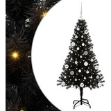 vidaXL Božićno drvce s 150 LED svjetlima s stalakom Crna 150 cm PVC | shoptok.hr