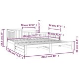  Dnevni ležaj na izvlačenje crni 2x(90x200) cm masivna borovina | shoptok.hr