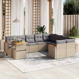  10-dijelni set vrtnih sofa s jastucima od poliratana | shoptok.hr