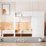 Möbrio Otroška pogradna postelja 90x200 cm - z lestvijo za shranjevanje in 2 predaloma - bela, (22060444) | Shoptok.si