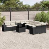  The Living Store Vrtna sedežna garnitura 11-delna z blazinami črn poli ratan - Vrtna Sedežna Garniture, (21451202) | Shoptok.si