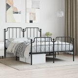 vidaXL Kovinski posteljni okvir z vzglavjem in vznožjem črn 135x190 cm | Shoptok.si