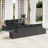 vidaXL 8 dijelni vrtni sofa set s jastučićima Crni poly ratan | shoptok.hr