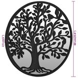  Vrtno ogledalo crno 60x2,5 cm okruglo željezno vanjska upotreba | shoptok.hr