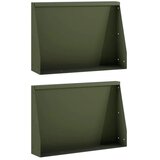  Zadrževanje stene 2 kos 60 x 12 x 30 cm Jeklo Olivno zelena | Shoptok.si