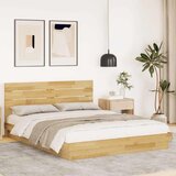 vidaXL Okvir kreveta uzglavljem bez madraca 150x200 cm puno drvo hrast Cijene