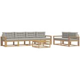  Set vanjskih sofa 6 kom. Bijela i svjetlosiva | shoptok.hr