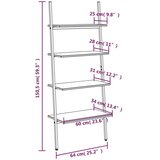 vidaXL Naslanjajuća polica s 4 razine tamnosmeđa-crna 64x34x150,5 cm | shoptok.hr