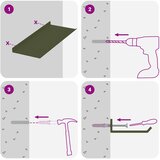  Lebdeća polica 2 pcs Maslinasto zelena 40 x 18 x 2,5 cm Čelik | shoptok.hr