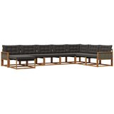 vidaXL Zunanja garnitura za sedenje z blazino 8 pcs Naravna in črna, (5000273511) | Shoptok.si