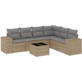 Maison Chic Seti vrtnega pohištva - Vrtna garnitura - Vrtni pohištvo set 7-delna z blazinami bež poli ratan, (21805004) | Shoptok.si