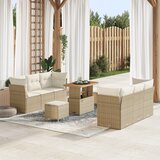 vidaXL 9-dijelni vrtni set sofa s jastučićima bež poli ratan akacija Cijene