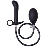Rimba Latex Play Inflatable Anal Plug with Pump Black Cene