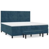  s oprugama i madracem tamnoplavi 200x200 cm baršunasti | shoptok.hr