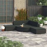 Poli 6-dijelna vrtna garnitura od poliratana s jastucima crna | shoptok.hr