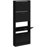 Ormarić za cipele crni 59x17x150 cm od konstruiranog drva | shoptok.hr