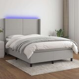  Box spring s madracem LED svjetlosivi 140x190 cm tkanine Cijene