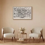  Slika - City Plan: Krakow (1 Part) Wide 60x40 U prirodnom drvenom okviru | shoptok.hr