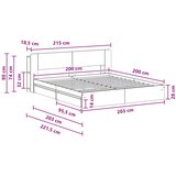  Okvir kreveta s pohranom s ladicama Siva Sonoma 200 x 200 cm | shoptok.hr