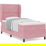 Box Spring Krevet s Madracem Ružičasta 90x200 cm Baršun | shoptok.hr