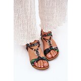ARTIKER Flat Women's Sandals With Woven Strap And Decoration Black | shoptok.hr