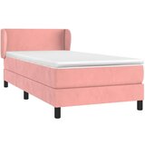 Box spring postelja z vzmetnico roza 90x200 cm žamet | Shoptok.si