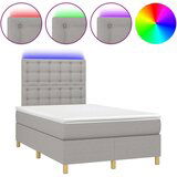  Box spring postelja z vzmetnico LED sv. siva 120x200 cm blago, (20937874) | Shoptok.si