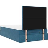 vidaXL Otomanski posteljni okvir z vzmetnicami moder 120x190cm žamet | Shoptok.si